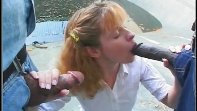 Naughty titless blonde head gets วีดีโอ หนัง เชั ก her pussy nailed from behind on wide bed